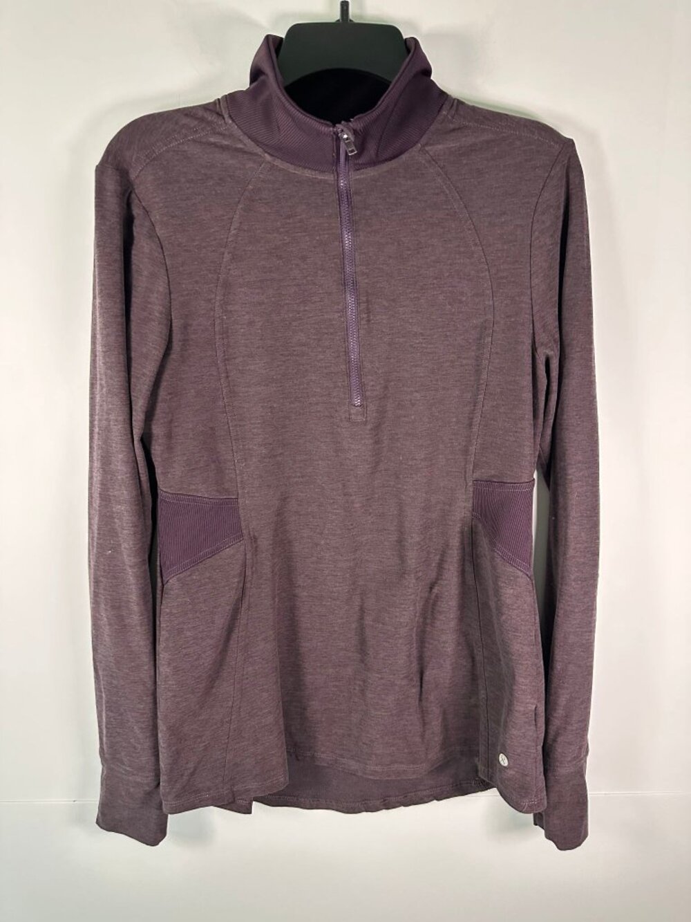 Layer8 Pullover Womens L Purple Quarter Zip Activewear Long